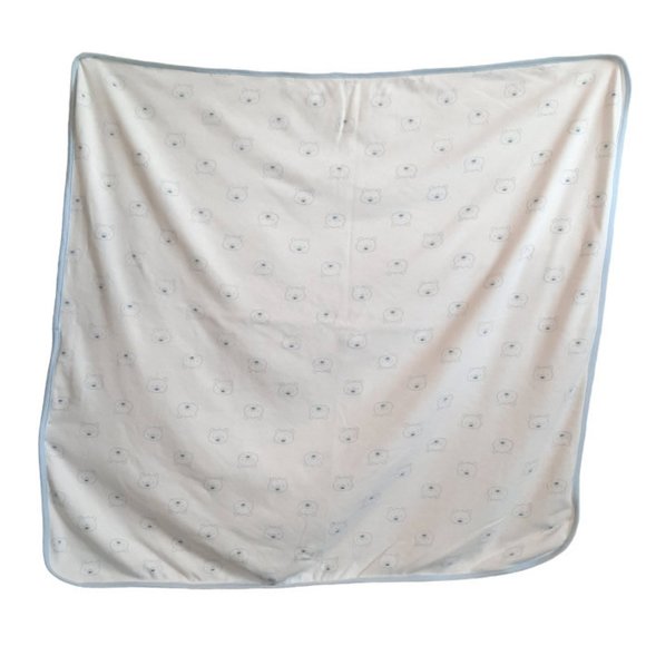 Carter's Child of Mine Blue Bear Swaddle Receiving White Blanket 26" X 28" - Picture 3 of 5